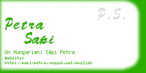 petra sapi business card